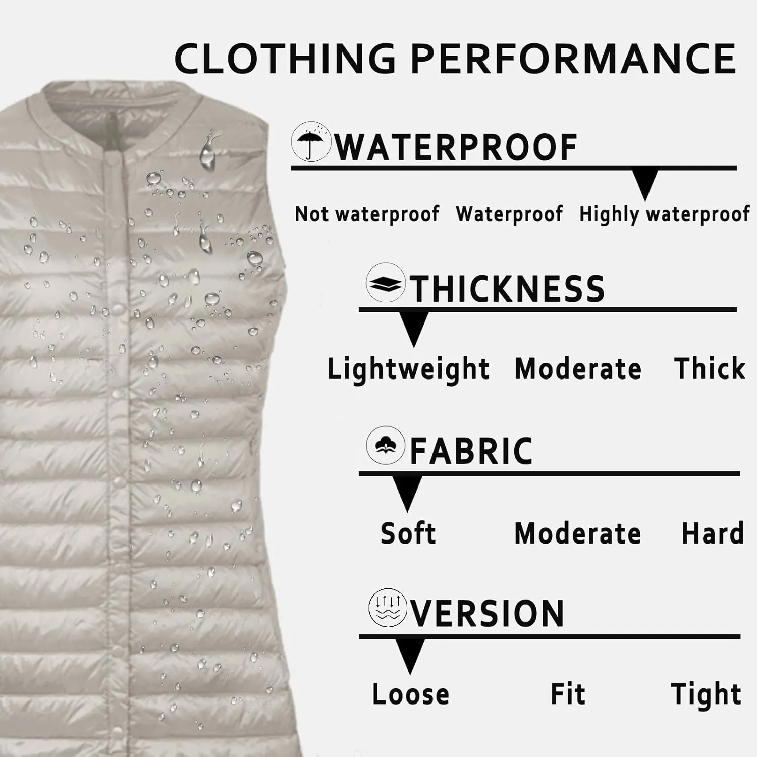 ELFJOY Long Puffer Vest Lightweight Womens Vests Outerwear Button Round Neck Sleeveless Long Down Vest No Collar