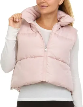 Jessica Simpson Cropped Puffer Vest Women, Sleeveless Womens Outerwear Vests