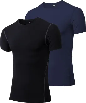 Men's Compression Shirts Short Sleeve Workout T Shirts Athletic Sports Base Layer Cool Dry Gym Tops Undershirts