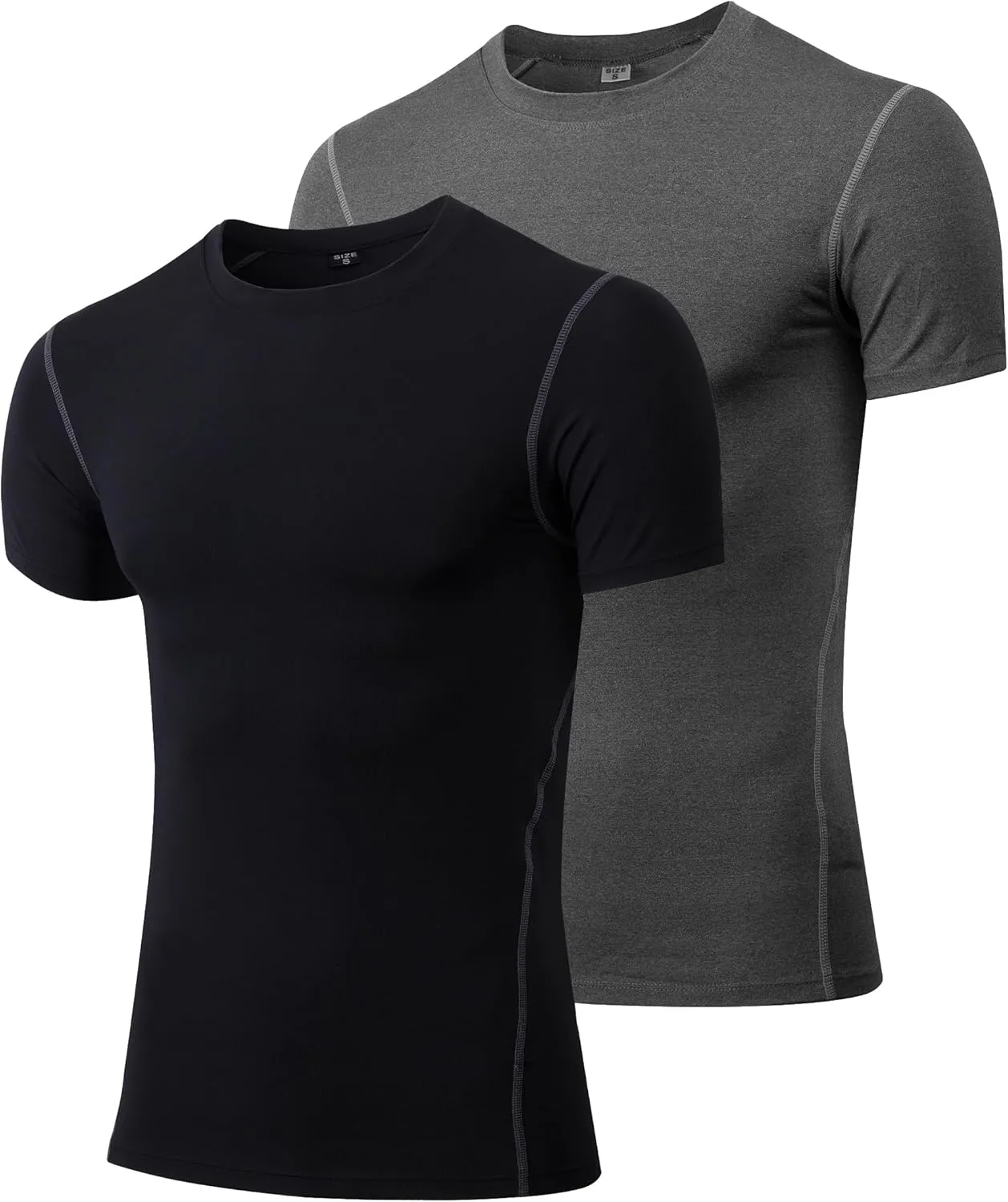 Men's Compression Shirts Short Sleeve Workout T Shirts Athletic Sports Base Layer Cool Dry Gym Tops Undershirts