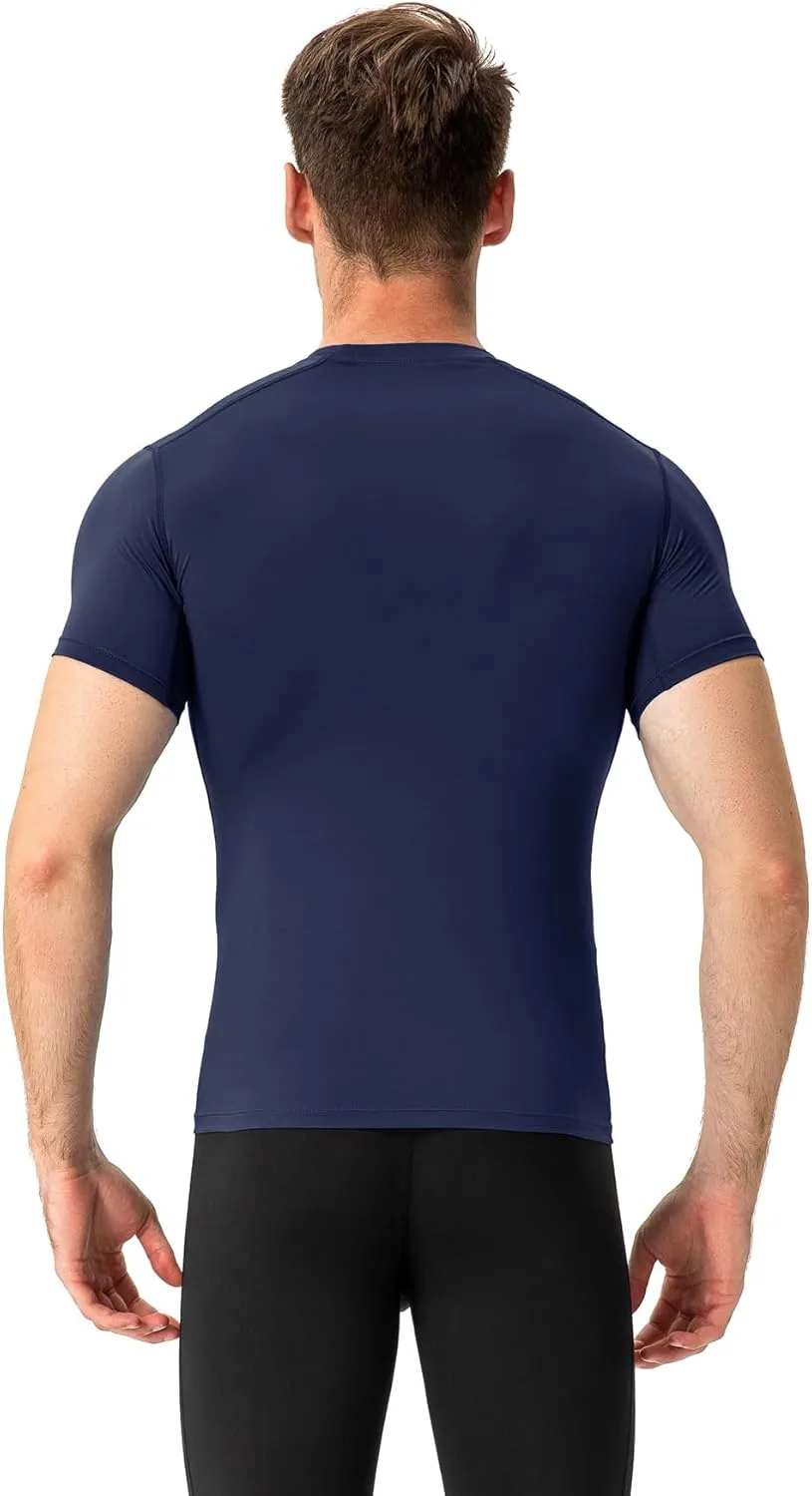 Men's Compression Shirts Short Sleeve Workout T Shirts Athletic Sports Base Layer Cool Dry Gym Tops Undershirts