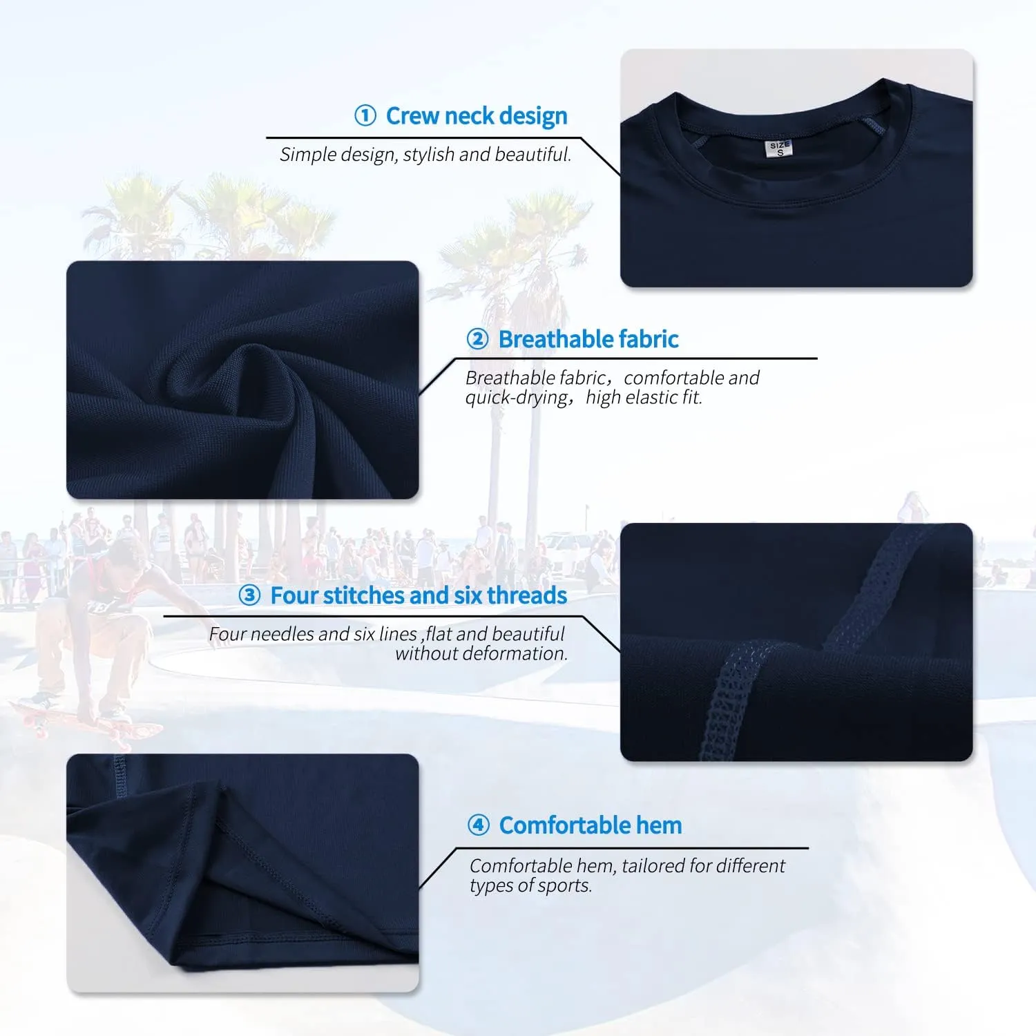 Men's Compression Shirts Short Sleeve Workout T Shirts Athletic Sports Base Layer Cool Dry Gym Tops Undershirts