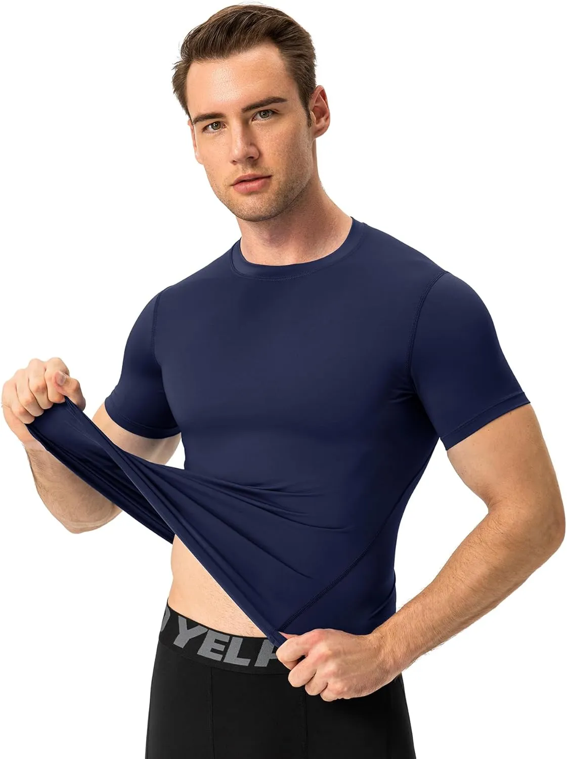Men's Compression Shirts Short Sleeve Workout T Shirts Athletic Sports Base Layer Cool Dry Gym Tops Undershirts