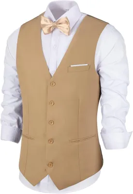 Men's Suits Vest V-Neck Sleeveless Slim Fit Jacket Groomman Casual Suit Vests for Wedding Formal Party Tuxedo for Men