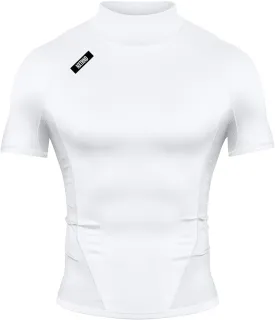 Nxtrnd Men's Turtleneck Compression T-Shirt, Short Sleeve Mock Neck
