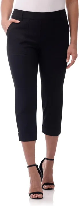 Rekucci Womens EcoCosy Comfort Cuffed Modern Cargo Crop Pant
