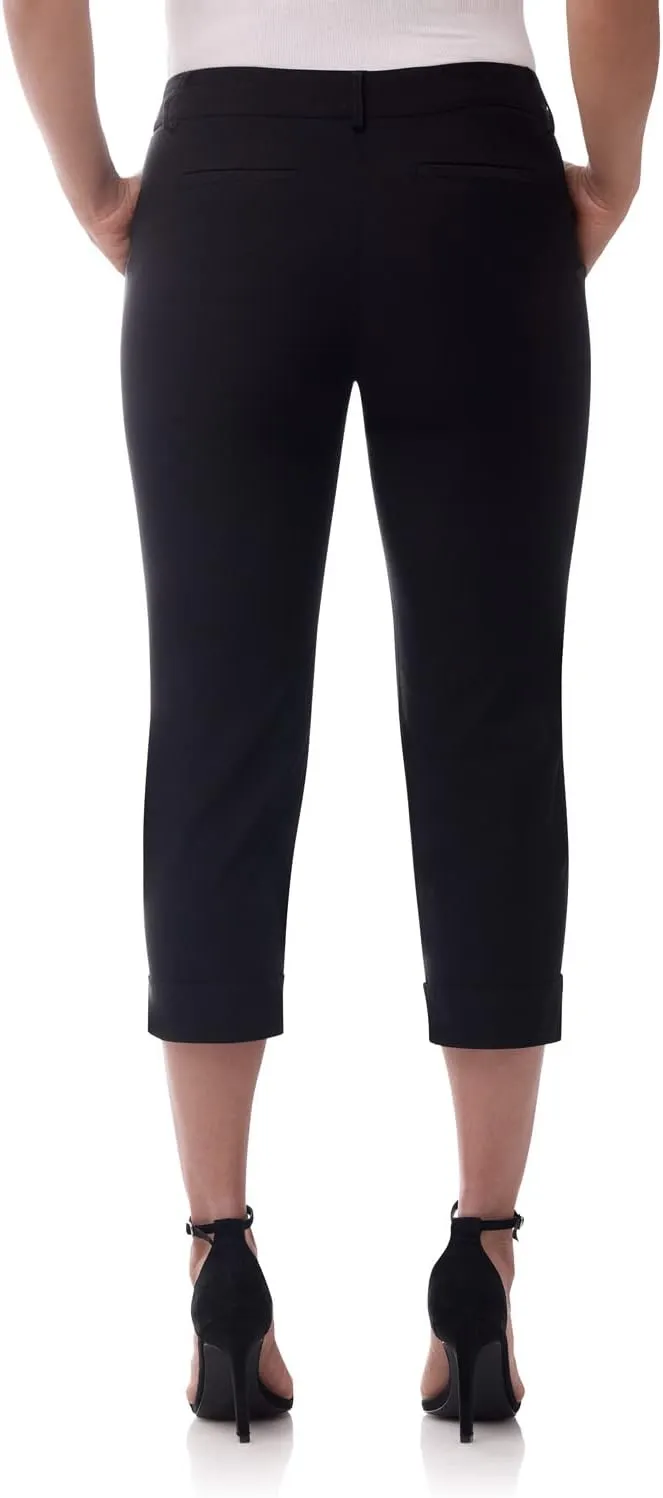 Rekucci Womens EcoCosy Comfort Cuffed Modern Cargo Crop Pant