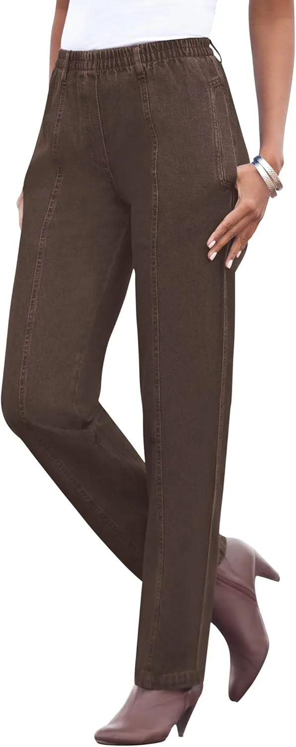 Roaman's Women's Plus Size Complete Cotton Seamed Jean
