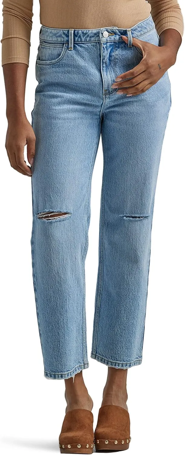 Wrangler Women's High-Rise Rodeo Straight Leg Crop Jean