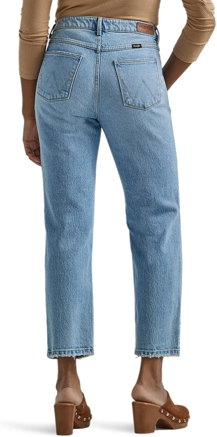 Wrangler Women's High-Rise Rodeo Straight Leg Crop Jean